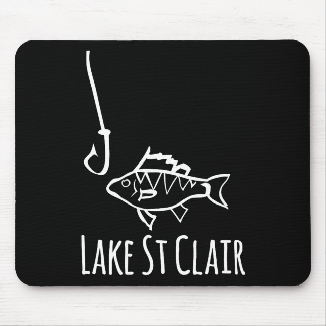 Lake St Clair Michigan Fishing Fish With Hook Whim Mouse Pad (Front)
