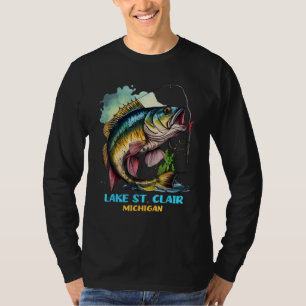Lake St Clair Michigan Fishing Trip Fisher Flyfish T-Shirt