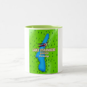Lake Starnberg Bavaria Germany travel poster Two-Tone Coffee Mug