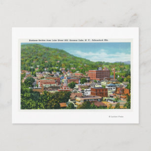 Lake Street Hill View of Business Section Postcard