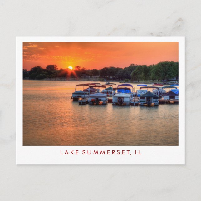 Lake Summerset Illinois Postcard (Front)