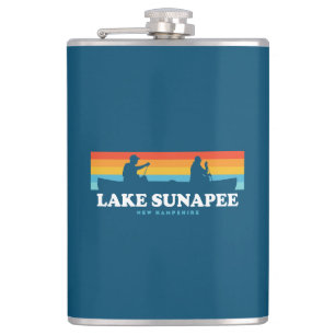 Lake Sunapee New Hampshire Canoe Hip Flask