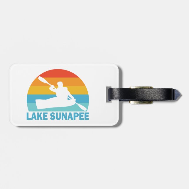Lake Sunapee New Hampshire Kayak Luggage Tag (Back Horizontal)