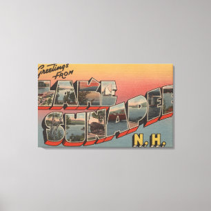 Lake Sunapee, New Hampshire - Large Letter Canvas Print