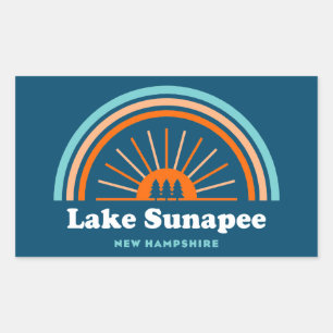 Lake Sunapee New Hampshire Rainbow Rectangular Sticker