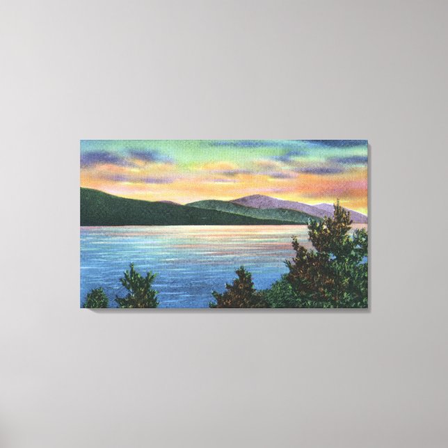 Lake Sunrise View of Buck Mountain Canvas Print (Front)