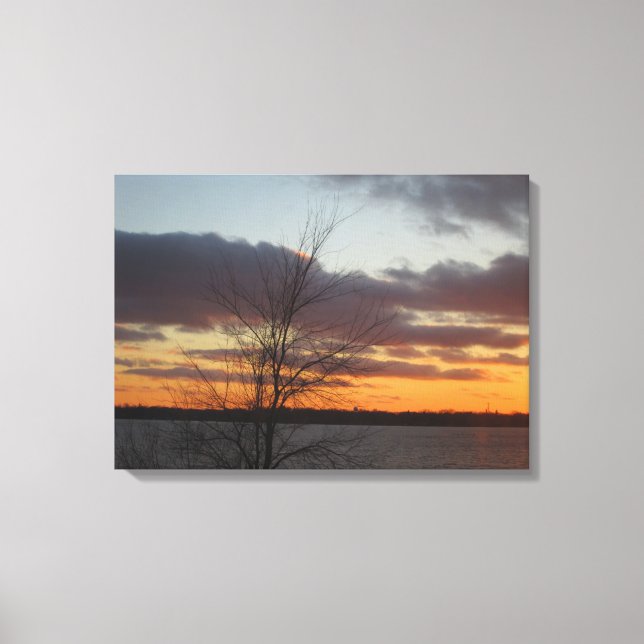 Lake Sunset Canvas Double Panel - 23.17" x 16.50" Print (Front)