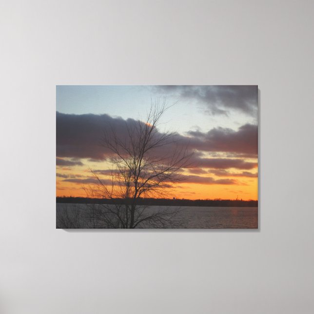 Lake Sunset Canvas Double Panel - 33.70" x 24" Print (Front)