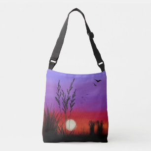 Lake Sunset Crossbody Bag Painting