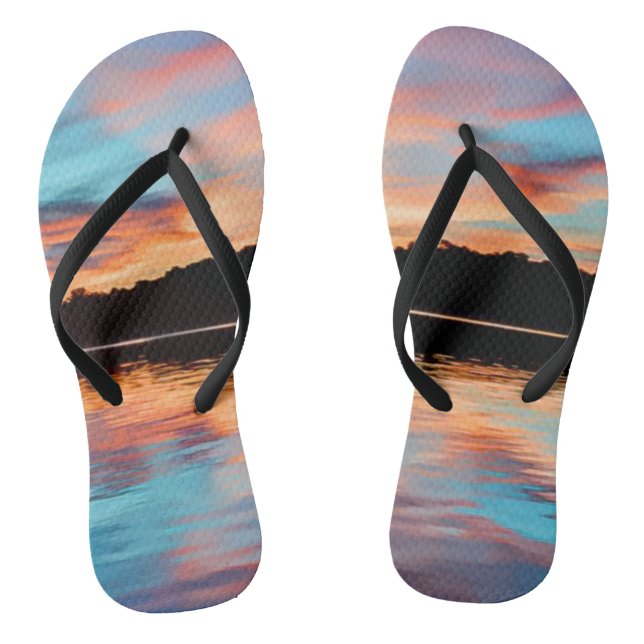 Lake Sunset Flip Flops (Footbed)