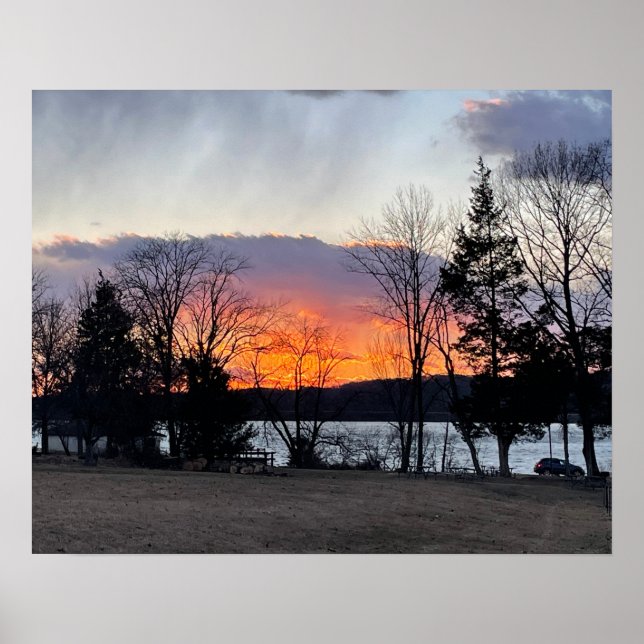 Lake Sunset Photo Poster (Front)