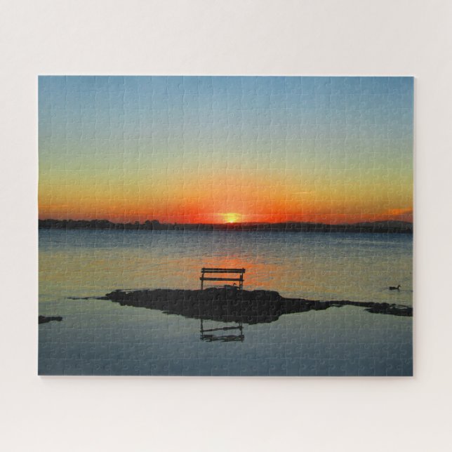 lake sunset reflections jigsaw puzzle (Horizontal)