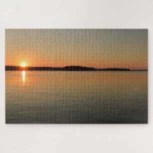 Lake Sunset Water Reflections Nature Photography Jigsaw Puzzle