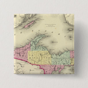 Lake Superior And The Northern Part Of Michigan 15 Cm Square Badge