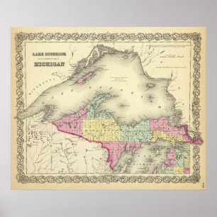 Lake Superior And The Northern Part Of Michigan Poster