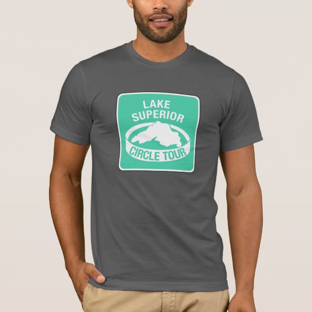 Lake Superior Circle Tour, Traffic Sign, USA T-Shirt (Front)
