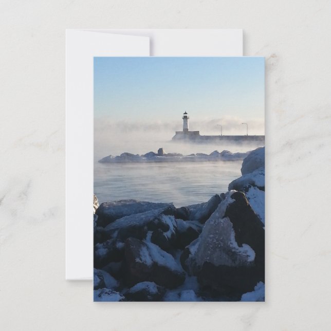 Lake Superior Duluth Lighthouse Notecard  (Front)