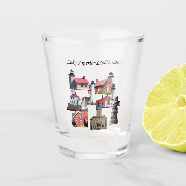 Lake Superior Lighthouses shot glass (Front)