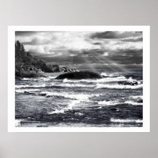 Lake Superior Lightrays Poster