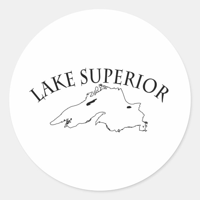 Lake Superior Map Classic Round Sticker (Front)