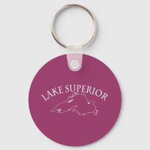 Lake Superior Map Key Ring