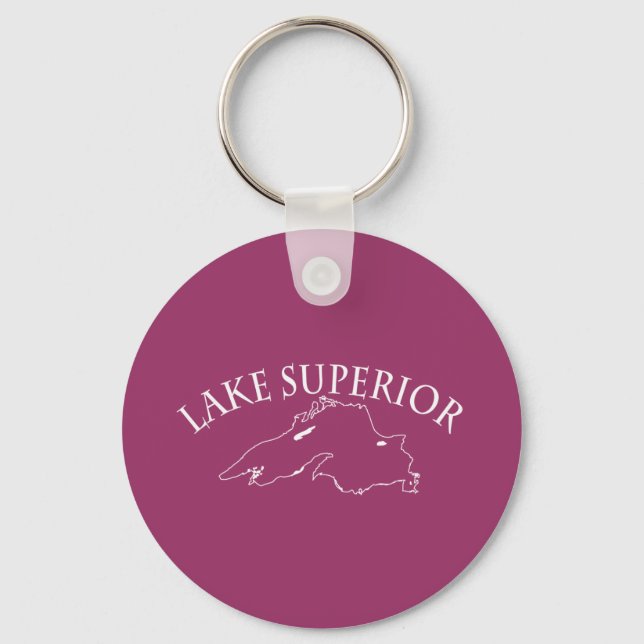 Lake Superior Map Key Ring (Front)