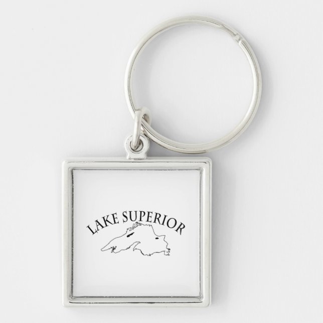 Lake Superior Map Key Ring (Front)