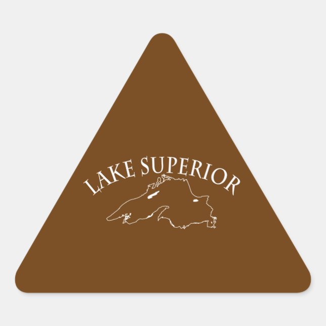 Lake Superior Map Triangle Sticker (Front)