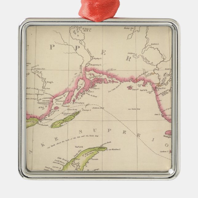 Lake Superior Metal Tree Decoration (Front)