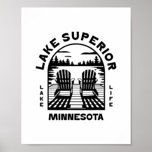 Lake Superior Minnesota Outdoors Vintage 1 Poster