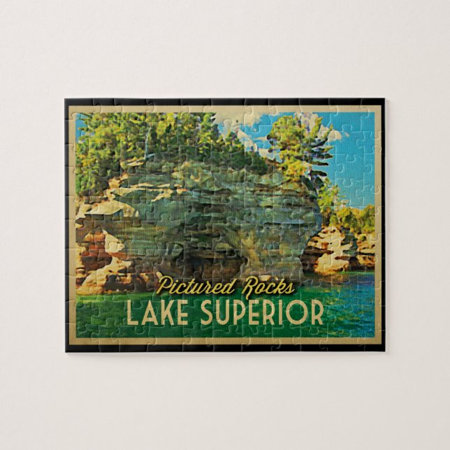 Lake Superior Pictured Rocks Jigsaw Puzzle (Horizontal)