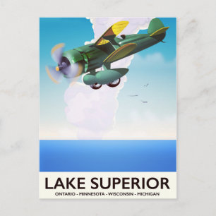 Lake Superior prop vintage travel poster Postcard