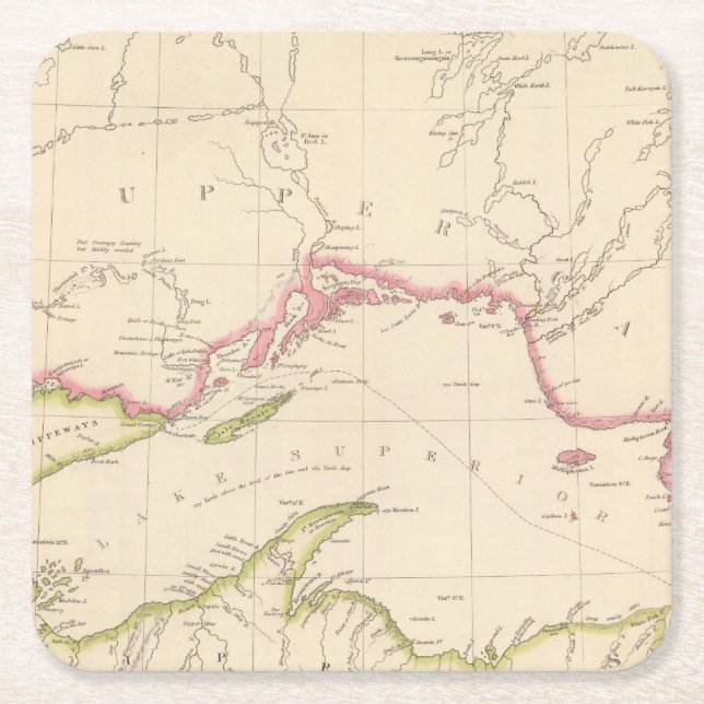 Lake Superior Square Paper Coaster (Front)