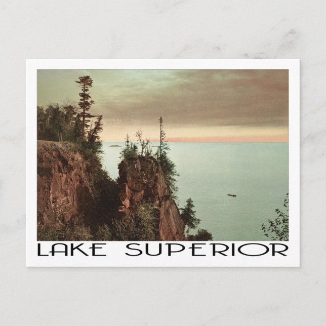 Lake Superior Vintage Travel Style Postcard (Front)