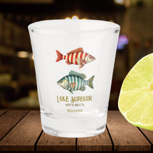 Lake superior wisconsin Michigan souvenir Shot Glass