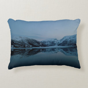 LAKE SURROUNDED BY MOUNTAINS DECORATIVE CUSHION