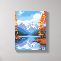 Lake Tahoe Autumn | Fall Foliage Mountain Painting