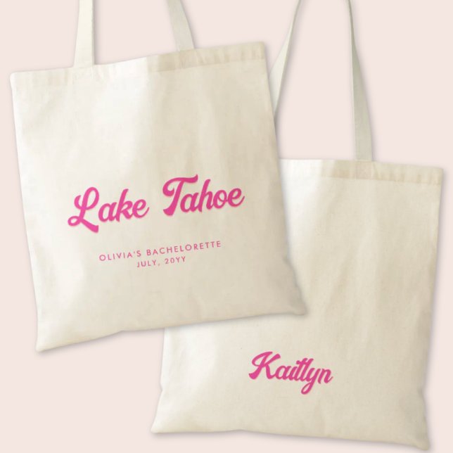 Lake Tahoe Bachelorette Party Personalised Tote Bag (Lake Tahoe Bachelorette Party Tote Bag)