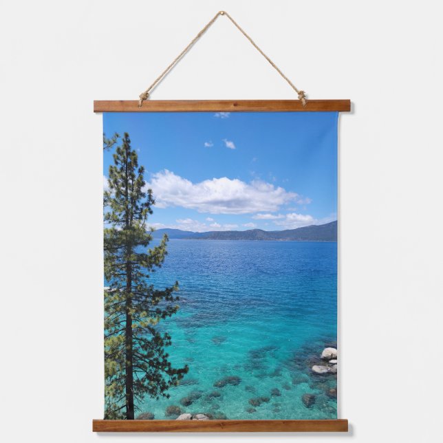 Lake Tahoe Blue Green Waters Hanging Tapestry (Front)