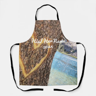Lake Tahoe Blue Water Tree Heart Love Apron