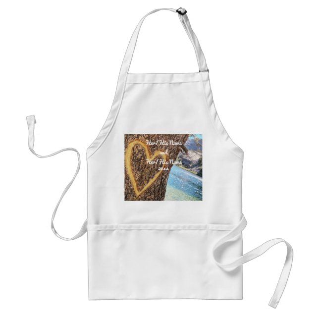 Lake Tahoe Blue Water Tree Heart Love Standard Apron (Front)