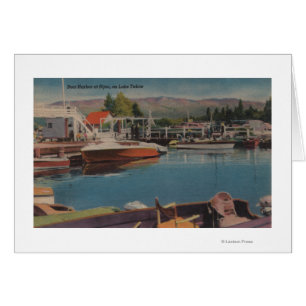 Lake Tahoe, CA - Boat Harbour at Bijou Wooden