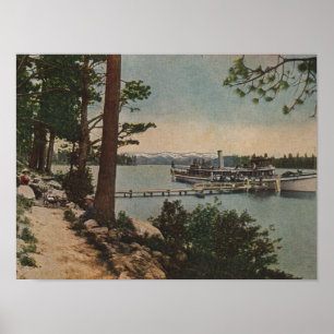 Lake Tahoe, CA - Emerald Bay View with Steamer Poster