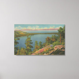 Lake Tahoe, CA - Fallen Leaf Lake and Lake Tahoe Canvas Print