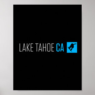 Lake Tahoe Ca Snowboard Box Type  Poster