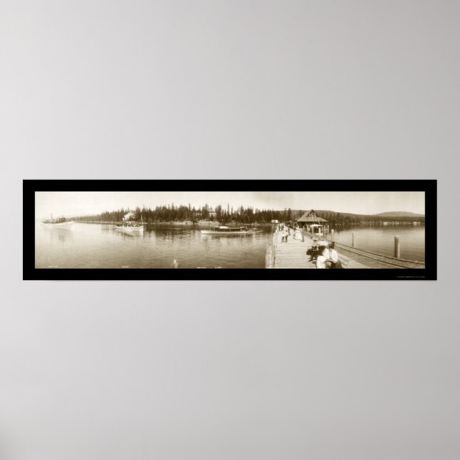 Lake Tahoe, CA Wharf Photo 1906 Poster (Front)