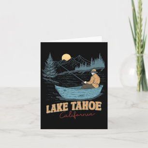 Lake Tahoe California Funny Summer Fishing Camping Card