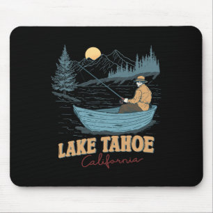 Lake Tahoe California Funny Summer Fishing Camping Mouse Pad
