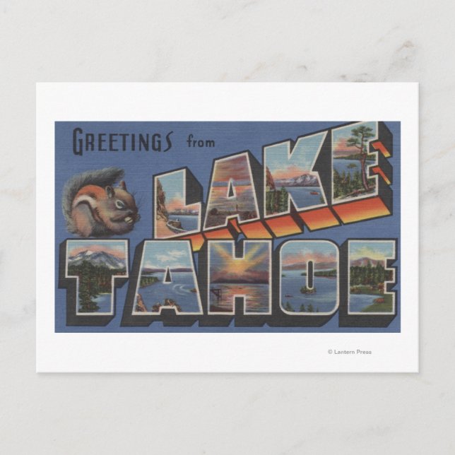 Lake Tahoe, California - Large Letter Scenes Postcard (Front)