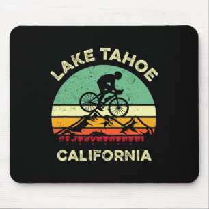Lake Tahoe California Mountain Biking Retro Mounta Mouse Pad